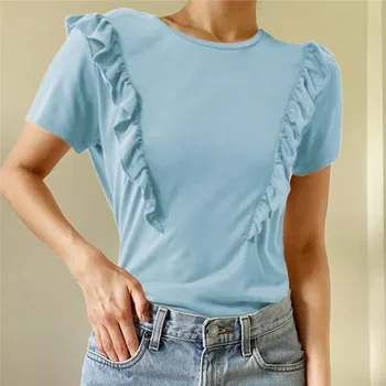 Риза Дамски модни тениска с къс ръкав Kpop тениска gray22