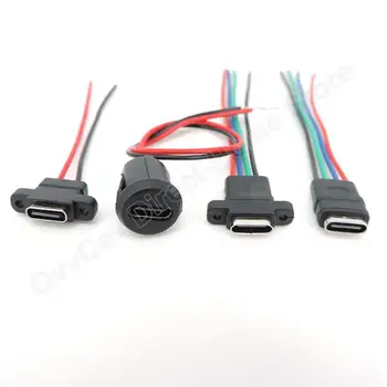 Водоустойчив конектор USB Type C, гнездо за заваръчна тел, жак за бързо зареждане с висок ток, с конектор за интерфейс за зареждането на Type-c