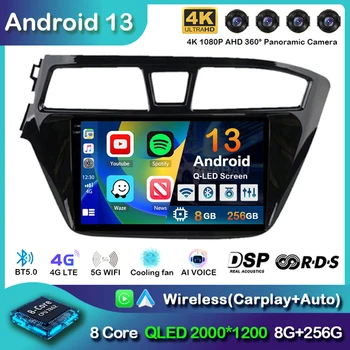Автомагнитола Android 13 Carplay на авточасти за Hyundai I20 LHD 2015 2016 2017 2018 GPS Навигация Мултимедиен плейър 2Din DVD Стерео