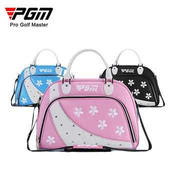 Дамски чанти за голф PGM, кожени чанти за дрехи за голф, водоустойчива чанта за обувки за голф, двуслойни спортни чанти YWB039