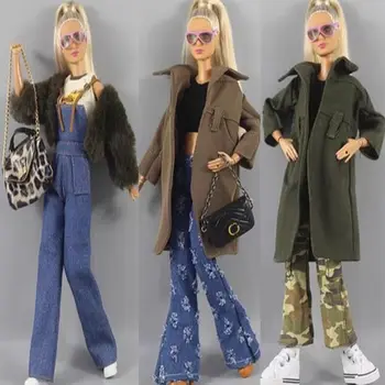 Модни 11,5-цолови кукли, палта, детски играчки, ежедневни облекла, Мультистилевая тениска, палта, аксесоари 