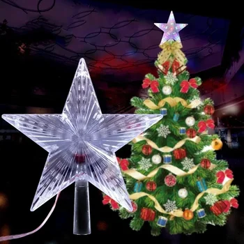 1БР което променя цвета Коледа Коледа в цилиндър Звезда Блестящ Въртяща се Светлина Вечерни led лампи Украса