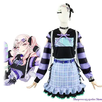 Project Sekai Цветни живописна подвиг 25-джи Nightcord Акияма Мизуки Костюми за cosplay Аниме Облекло с раница на Перука Топ за момичета