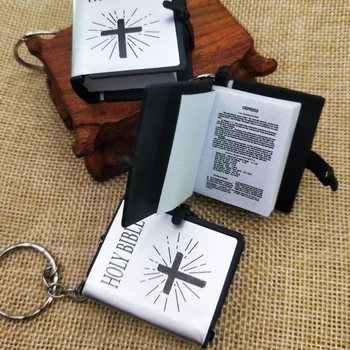 Английска версия на Мини-религиозен християнски ключодържател ключодържател, мини-книги, ключодържател ключодържател, ключодържател за ключове, дамски чанти, очарователни бижута, подаръци