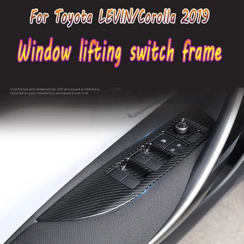 За Toyota LEVIN/Corolla 2019 карбон Черен ABS Автомобилни Аксесоари За Интериора Рамка на Ключа Стеклоподъемника 4 бр./компл.