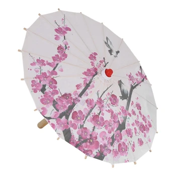 Художествени Чадър Китайски Чадър от копринени тъкани В класически стил Декоративен Чадър, Декориран с блажна хартия Чадър-шезлонг