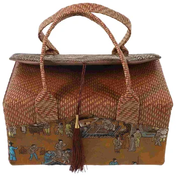 Подарък кутия от ратан, Декорация на събития, Опаковане на кошници за пикник, Сплетен Контейнер за съхранение на чай, отворена европа 