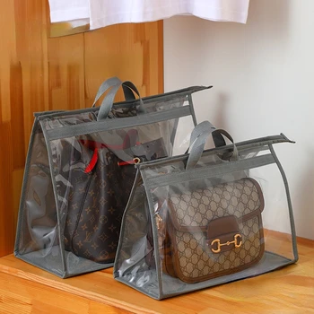 Дамска чанта, Окачена прахоустойчив, калъф, Чанта за съхранение, Многоразмерный Прозрачен Защитен органайзер, шкаф за дрехи, Прозрачни прахоустойчив калъф
