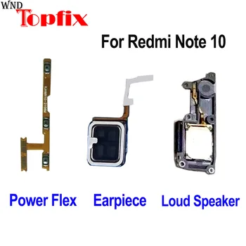 За Xiaomi Redmi Note 10 Бутон за включване/Изключване на захранването, Регулиране на силата на звука Гъвкав кабел Note 10 Високоговорителя Звуков сигнал Note 10 Модул Приемник Слушалки