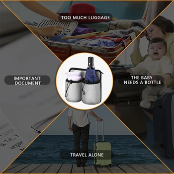 Багажното поставка за чаши за пътуване Здрав Ръчен Пътнически багаж, Чанта за бутилки с напитки Пътна чанта за съхранение на чаши, Подходящи за всички дръжки на куфара
