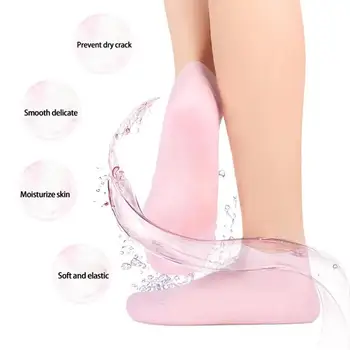 Спа-силиконови чорапи, хидратиращ гел чорапи, ексфолиращи средства за отстраняване на пукнатини и мъртвата суха, които кожата на краката, Prote V4d7