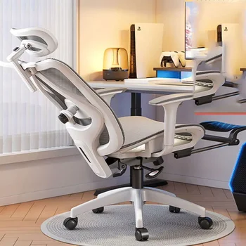 Офис стол за дневна, Бяла възглавница за мобилни телефони, Удобно луксозно офис стол за четене, Удобни мебели Silla Ergonomica