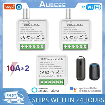 Модул смарт суич Aubess 2/3/4 Sasha WiFi Smart Switch с двустранно управление на Умен дом Работи с Алекса Google Home Yandex Алис