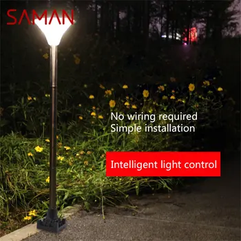 Модерна морава лампа SAMAN Solar Light, 39 светодиоди, Водоустойчива IP65, Външна Декоративна За вътрешния двор, парк, градина